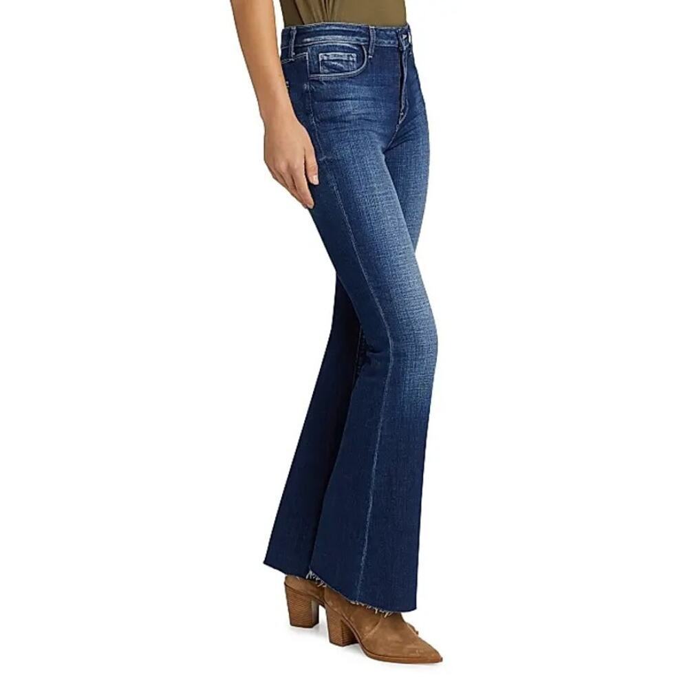 L'Agence Women's Sera Sneaker Flare Leg Denim Jeans in Beacon Size 30 NWT